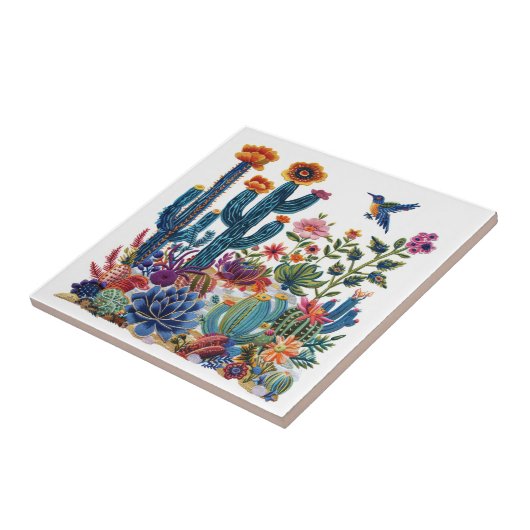 Carreau Oasis fleurie du désert (Côté)