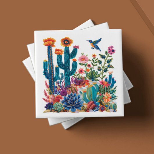 Carreau Oasis fleurie du désert