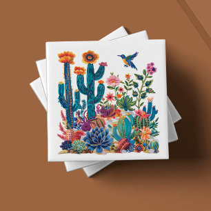 Carreau Oasis fleurie du désert