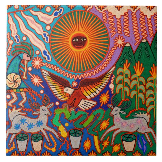 Carreau Oaxaca Mexique Mexique Mexique Tribal maya Art Boh (Devant)