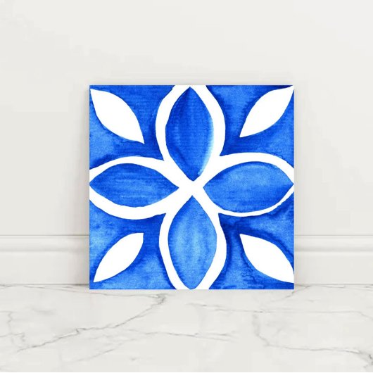 Carreau Ocean Bloom Portuguese Minimal Blue and White