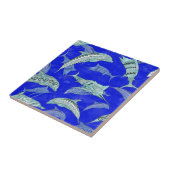 Carreau Océan Blue Marine Animaux Dolphins Marlins (Côté)