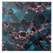 Carreau Ocean Blue Rose Gold Marble Collection tendance (Devant)