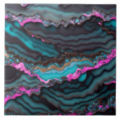 Carreau Ocean Blue Rose Gold Marbre Collection moderne (Devant)