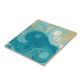 Carreau Ocean Blue Waves et Sandy Brown Fluid Art (Côté)