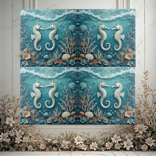 Carreau Océan côtier Récif de corail Écume de mer Couple d