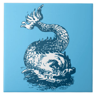 Carreau Océan Marine Dauphin ou Ornement de poisson