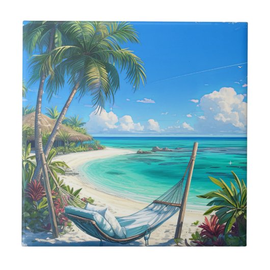 Carreau Ocean Paradise - Plage tropicale Oasis (Devant)