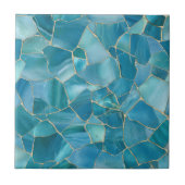 Carreau Ocean Teal Agate Gold Mosaic (Devant)
