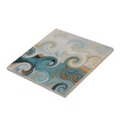 Carreau Ocean Waves Beach Turquoise Blue Abstrait 74 (Côté)