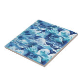 Carreau Ocean Waves | Teal Watercolor Aqua Blue (Côté)