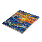 Carreau Oceanic Coastal Ocean Waves Sunset   (Côté)