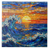 Carreau Oceanic Coastal Ocean Waves Sunset   (Devant)