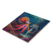 Carreau "Ocean's Silent Captive" - Portrait de pieuvre (Côté)