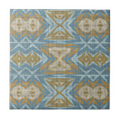 Carreau Ochre Mustard Beige Turquoise Bleu Ethnic Tribu Ar (Devant)
