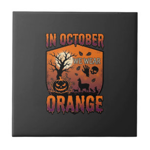 Carreau Octobre Nous Portons Orange Halloween Citrouille L
