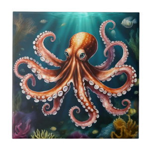 Carreau Octopus Art sous-marin