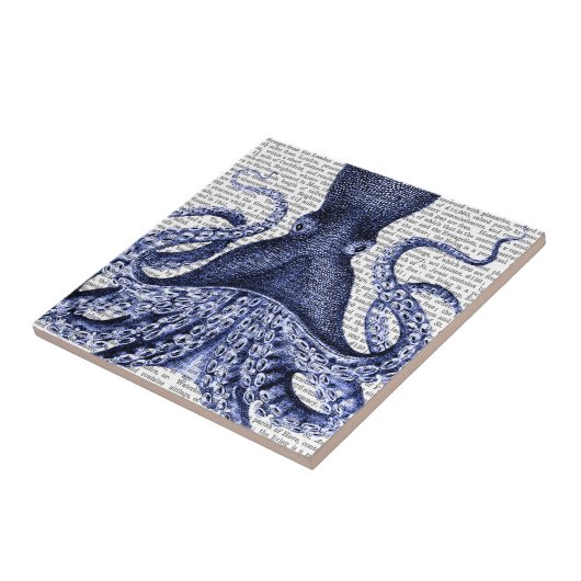 Carreau Octopus bleu (Côté)