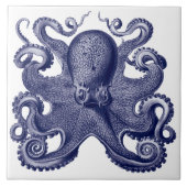 Carreau Octopus bleu et blanc (Devant)