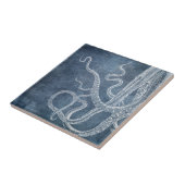 Carreau Octopus - Bleu Twilight Aquarelle Denim Faded (Côté)