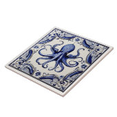 Carreau Octopus Blue and White Sea thème Beach House (Côté)