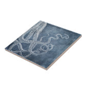 Carreau Octopus - Couleur d'aquarelle bleu crépi (Côté)