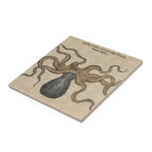 Carreau Octopus Kraken Illustration Vintage (Côté)