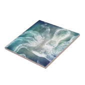 Carreau Octopus Midnight Blue Aquarelle Turquoise Art Vint (Côté)