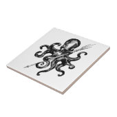 Carreau Octopus noir et blanc avec Trident (Côté)