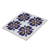 Carreau Oeil attraper floral Azulejos bleu marine portugai (Côté)