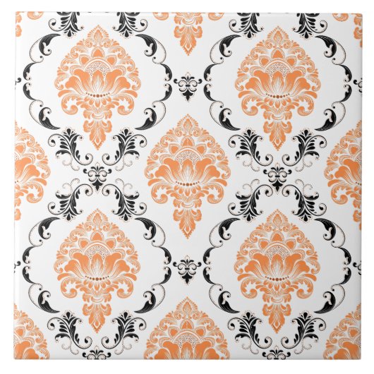 Carreau Oeil attraper Victorian classique motif orange (Devant)