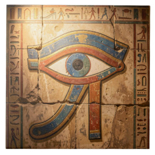 Carreau Œil d'Horus avec hiéroglyphes égyptiens spirituels