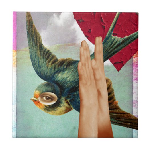 Carreau OEil du titulaire, collage numérique Abstrait (Devant)