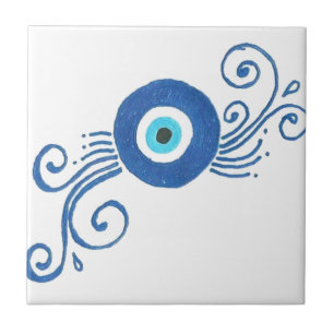 Carreau oeil mal bleu arrondi