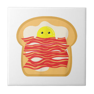 Carreau Oeuf Amusant Dans Un T-Shirt Lit Bacon - Brea Nour