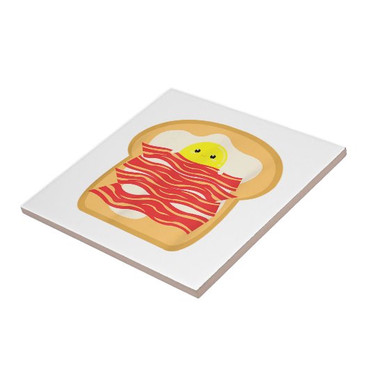 Carreau Oeuf Amusant Dans Un T-Shirt Lit Bacon - Brea Nour (Côté)