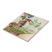 Carreau Oeufs colorés de lapin de Pâques (Côté)