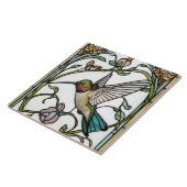 Carreau Œuvre d'art élégante de colibri botanique boho chi (Côté)