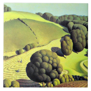 Carreau OEuvre d'art Grant Wood, Young Corn,