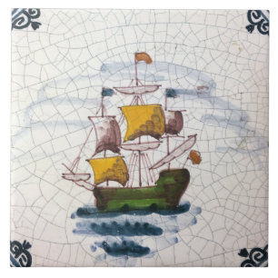 Carreau Œuvre d'art navale de voilier vintage