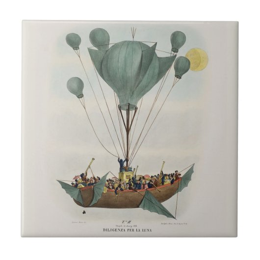 Carreau Œuvre d'art représentant un ballon dirigeable anti (Devant)