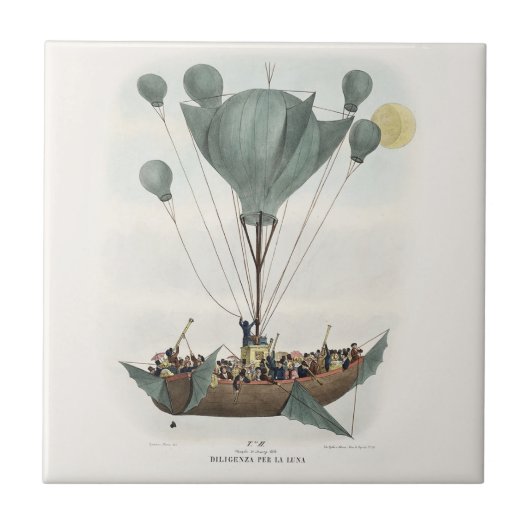Carreau Œuvre d'art représentant un ballon dirigeable anti (Devant)