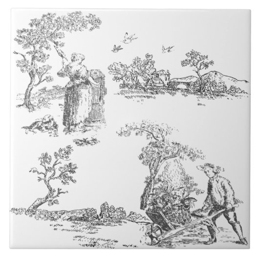 Carreau OEuvre d'art rural antique (Devant)