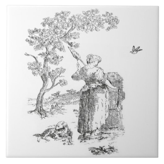 Carreau OEuvre d'art rural antique (Devant)