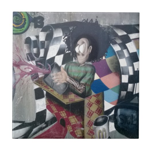 Carreau Oeuvre de graffiti Abstraite (Devant)