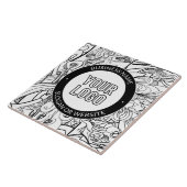 Carreau OEuvre de ligne moderne et votre logo avec texte m (Côté)