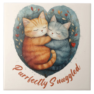 Carreau Oeuvre D'Oeuvre De Cuddling De Chatons À La Manipu