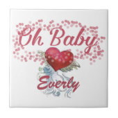 Carreau Oh Baby Personnalisé Fille Rose (Devant)