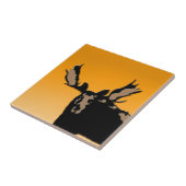 Carreau Oie au coucher du soleil - Art original de la faun (Côté)