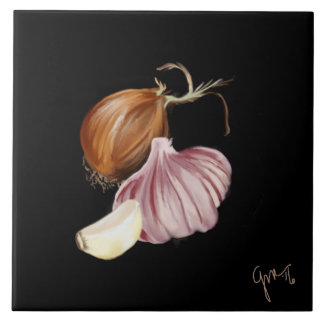 Carreau Oignon pourpre et ail